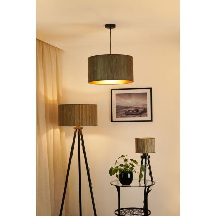 Brilagi - Eπιτραπέζιο φωτιστικό BOSTON ROLLER 1xE27/15W/230V straw καφέ/χρυσό