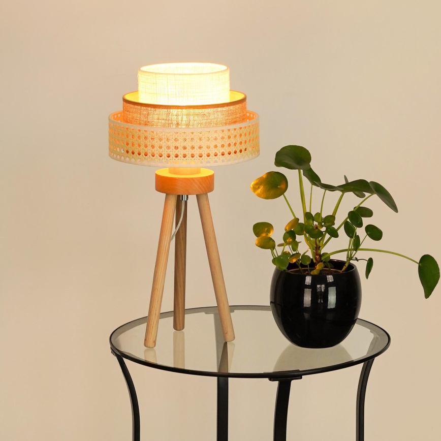 Brilagi - Eπιτραπέζιο φωτιστικό CEDAR LUNETA 1xE27/15W/230V μπεζ/καφέ/κρεμ