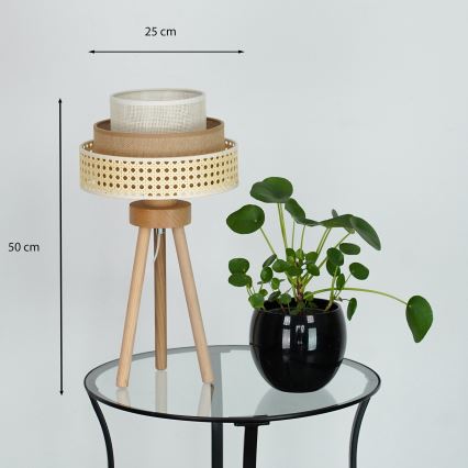 Brilagi - Eπιτραπέζιο φωτιστικό CEDAR LUNETA 1xE27/15W/230V μπεζ/καφέ/κρεμ