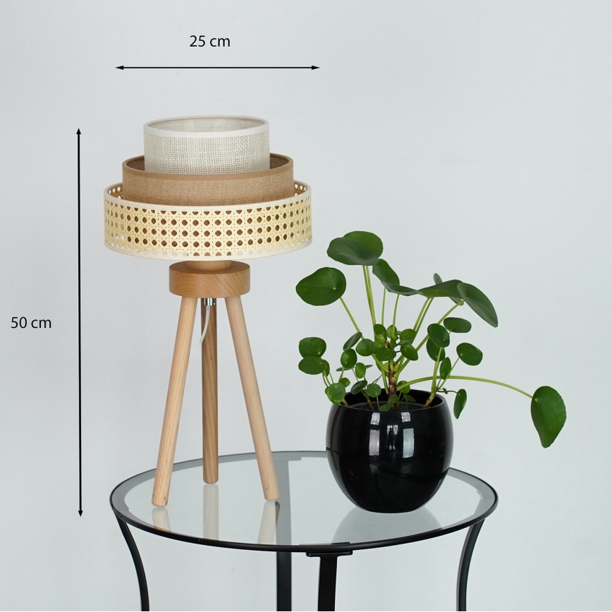 Brilagi - Eπιτραπέζιο φωτιστικό CEDAR LUNETA 1xE27/15W/230V μπεζ/καφέ/κρεμ