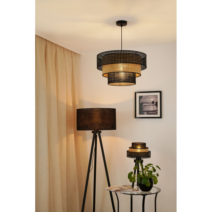 Brilagi - Eπιτραπέζιο φωτιστικό DAKOTA LUNETA 1xE27/15W/230V μαύρο/μπεζ