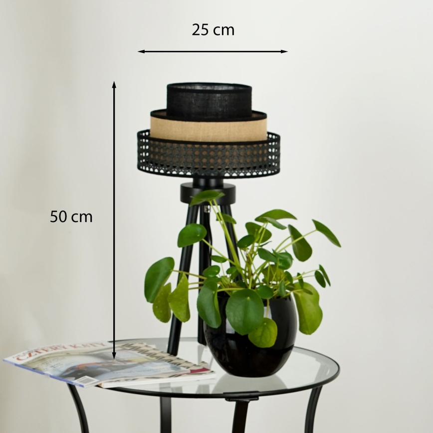 Brilagi - Eπιτραπέζιο φωτιστικό DAKOTA LUNETA 1xE27/15W/230V μαύρο/μπεζ