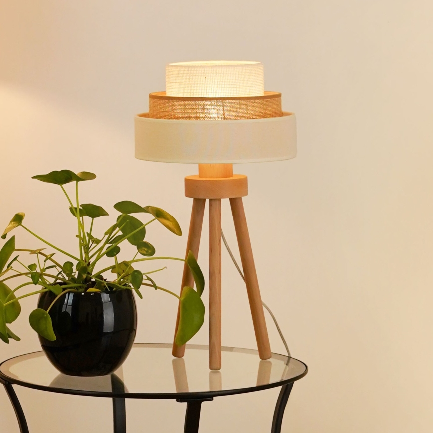 Brilagi - Eπιτραπέζιο φωτιστικό DENVER LUNETA 1xE27/15W/230V μπεζ/καφέ/κρεμ