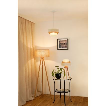 Brilagi - Eπιτραπέζιο φωτιστικό DENVER LUNETA 1xE27/15W/230V μπεζ/καφέ/κρεμ