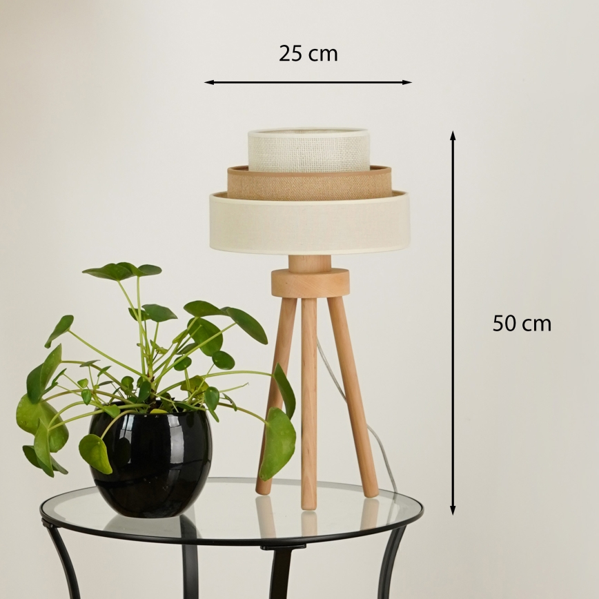 Brilagi - Eπιτραπέζιο φωτιστικό DENVER LUNETA 1xE27/15W/230V μπεζ/καφέ/κρεμ