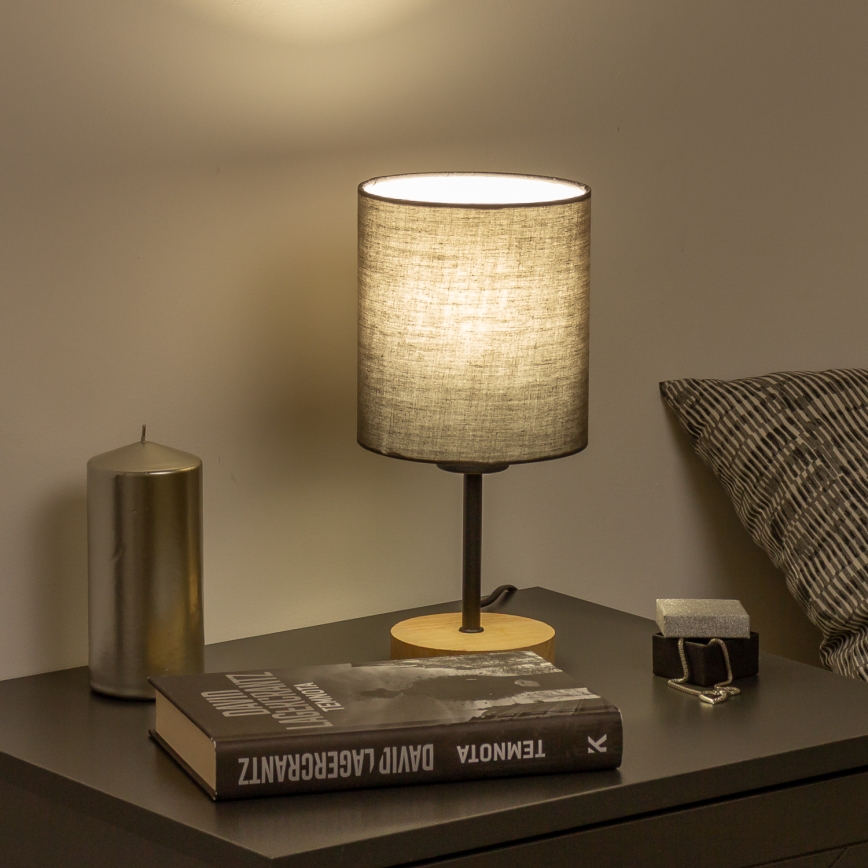 Brilagi - Eπιτραπέζιο φωτιστικό NUBILA WOOD 1xE27/25W/230V δρυς/ανθρακί