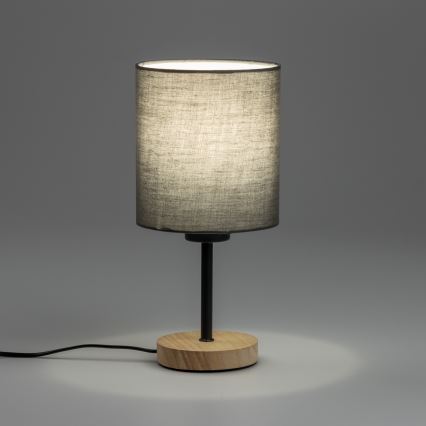 Brilagi - Eπιτραπέζιο φωτιστικό NUBILA WOOD 1xE27/25W/230V δρυς/ανθρακί