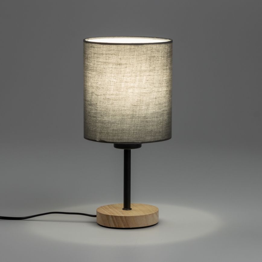 Brilagi - Eπιτραπέζιο φωτιστικό NUBILA WOOD 1xE27/25W/230V δρυς/ανθρακί