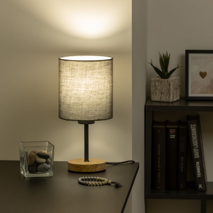 Brilagi - Eπιτραπέζιο φωτιστικό NUBILA WOOD 1xE27/25W/230V δρυς/ανθρακί