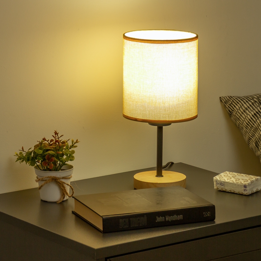 Brilagi - Eπιτραπέζιο φωτιστικό NUBILA WOOD 1xE27/25W/230V δρυς/ανοιχτό καφέ