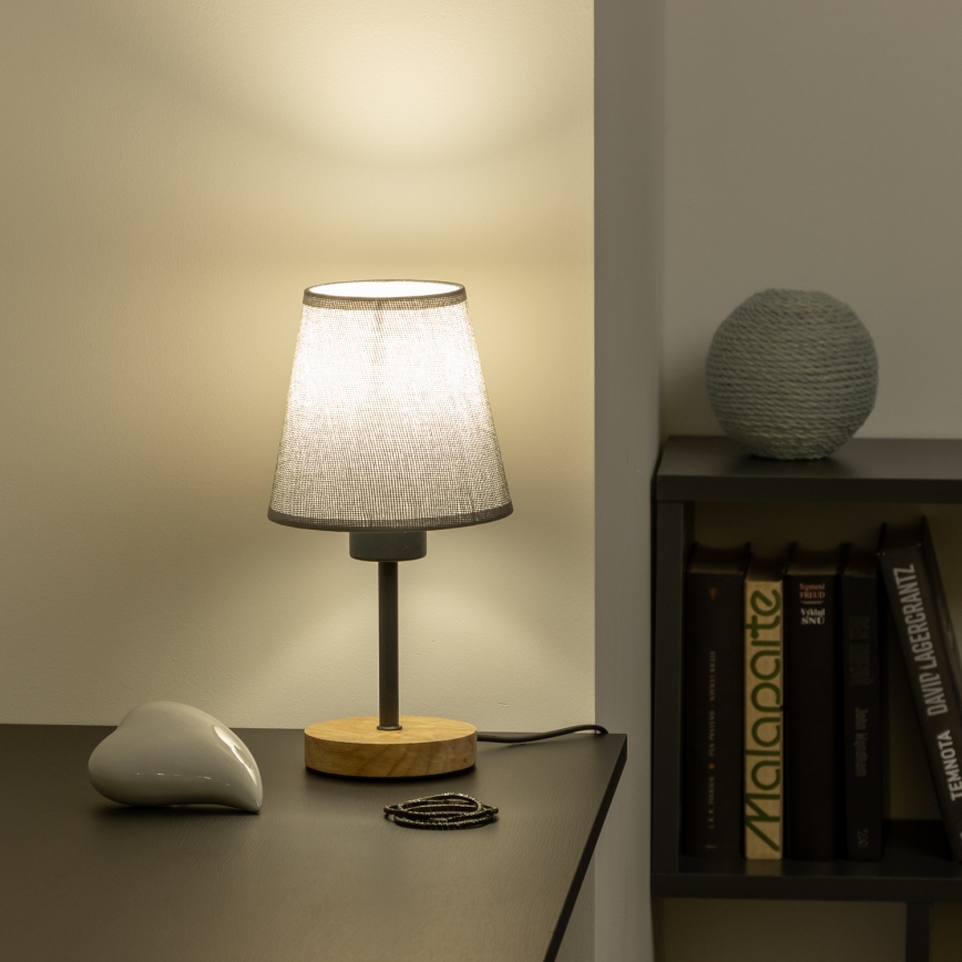Brilagi - Eπιτραπέζιο φωτιστικό NUBILA WOOD 1xE27/25W/230V δρυς/γκρι