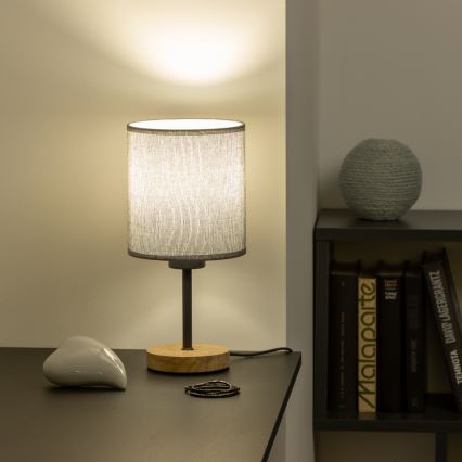 Brilagi - Eπιτραπέζιο φωτιστικό NUBILA WOOD 1xE27/25W/230V δρυς/γκρι