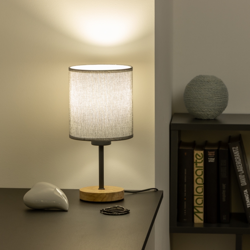 Brilagi - Eπιτραπέζιο φωτιστικό NUBILA WOOD 1xE27/25W/230V δρυς/γκρι