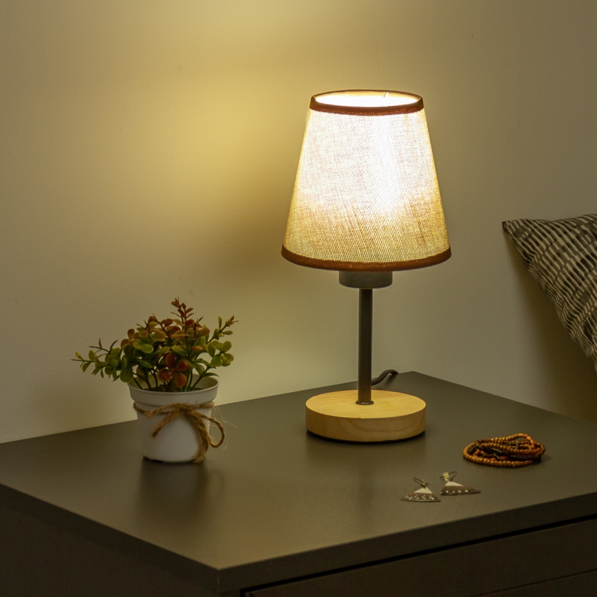 Brilagi - Eπιτραπέζιο φωτιστικό NUBILA WOOD 1xE27/25W/230V δρυς/καφέ