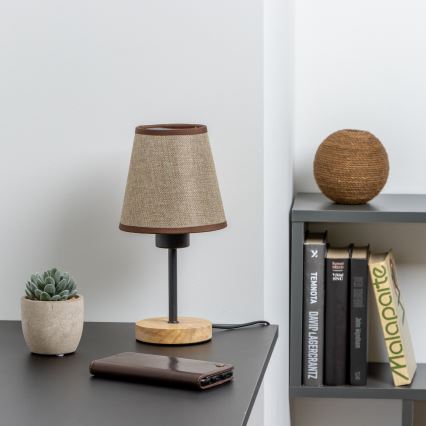 Brilagi - Eπιτραπέζιο φωτιστικό NUBILA WOOD 1xE27/25W/230V δρυς/καφέ