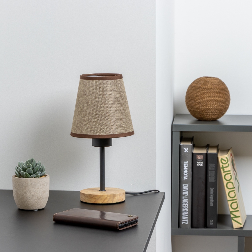 Brilagi - Eπιτραπέζιο φωτιστικό NUBILA WOOD 1xE27/25W/230V δρυς/καφέ