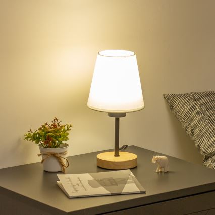 Brilagi - Eπιτραπέζιο φωτιστικό NUBILA WOOD 1xE27/25W/230V δρυς/λευκό