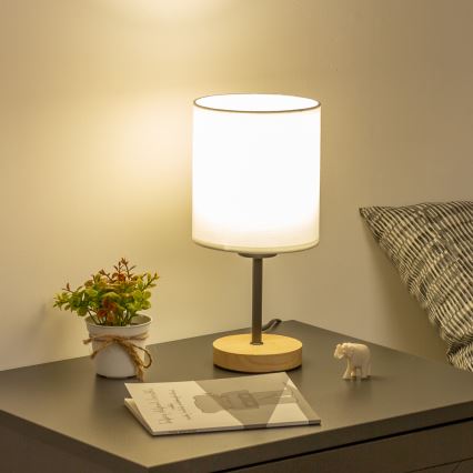 Brilagi - Eπιτραπέζιο φωτιστικό NUBILA WOOD 1xE27/25W/230V δρυς/λευκό