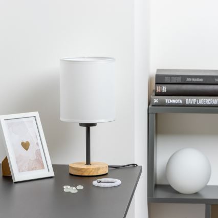 Brilagi - Eπιτραπέζιο φωτιστικό NUBILA WOOD 1xE27/25W/230V δρυς/λευκό