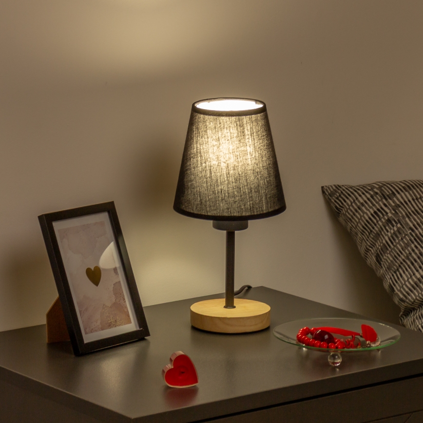 Brilagi - Eπιτραπέζιο φωτιστικό NUBILA WOOD 1xE27/25W/230V δρυς/μαύρο