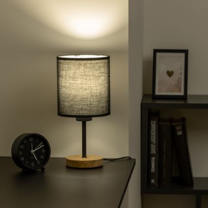 Brilagi - Eπιτραπέζιο φωτιστικό NUBILA WOOD 1xE27/25W/230V δρυς/μαύρο