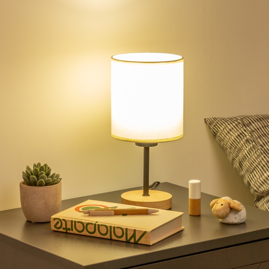 Brilagi - Eπιτραπέζιο φωτιστικό NUBILA WOOD 1xE27/25W/230V δρυς/μαύρο/κρεμ