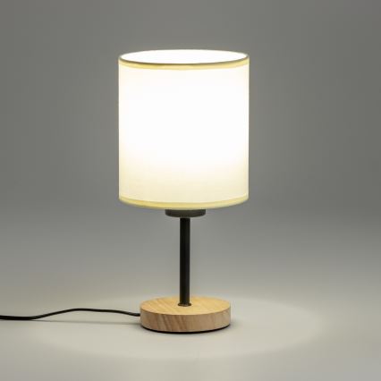 Brilagi - Eπιτραπέζιο φωτιστικό NUBILA WOOD 1xE27/25W/230V δρυς/μαύρο/κρεμ