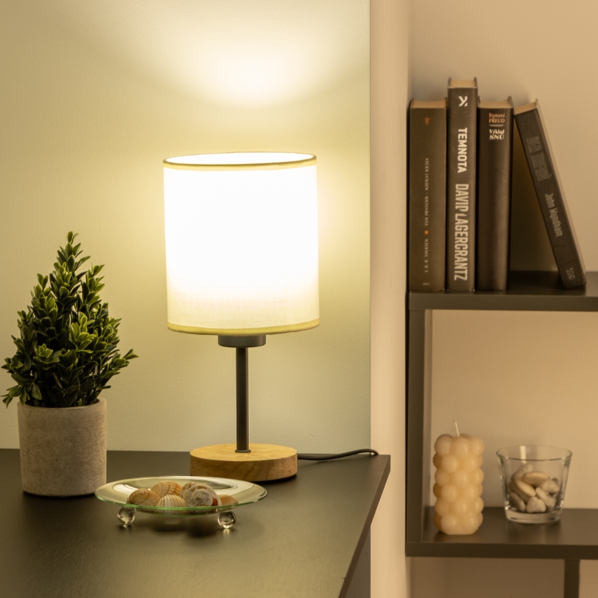 Brilagi - Eπιτραπέζιο φωτιστικό NUBILA WOOD 1xE27/25W/230V δρυς/μαύρο/κρεμ