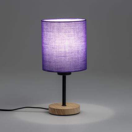 Brilagi - Eπιτραπέζιο φωτιστικό NUBILA WOOD 1xE27/25W/230V δρυς/μωβ