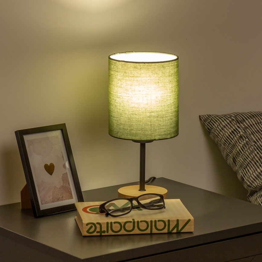 Brilagi - Eπιτραπέζιο φωτιστικό NUBILA WOOD 1xE27/25W/230V δρυς/πράσινο
