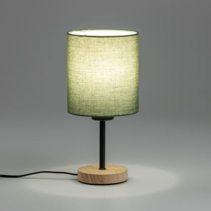 Brilagi - Eπιτραπέζιο φωτιστικό NUBILA WOOD 1xE27/25W/230V δρυς/πράσινο