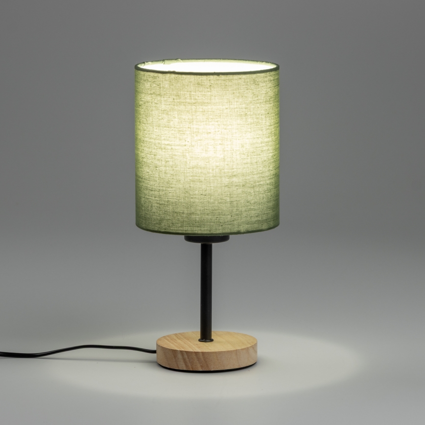 Brilagi - Eπιτραπέζιο φωτιστικό NUBILA WOOD 1xE27/25W/230V δρυς/πράσινο