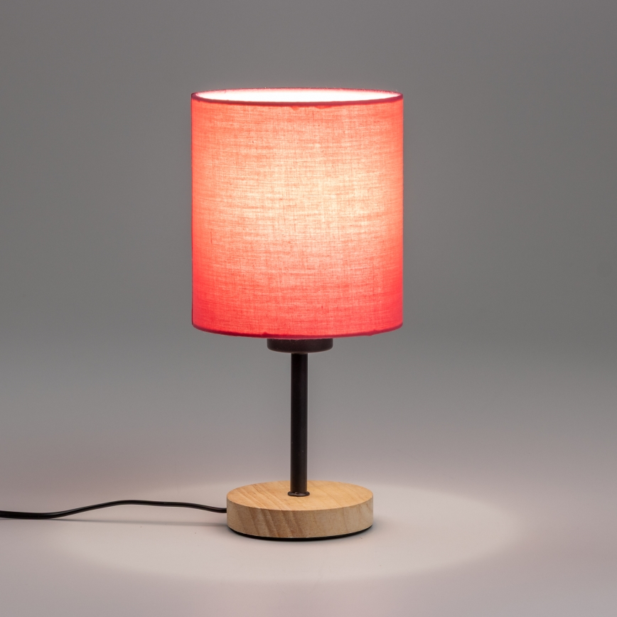 Brilagi - Eπιτραπέζιο φωτιστικό NUBILA WOOD 1xE27/25W/230V δρυς/ροζ