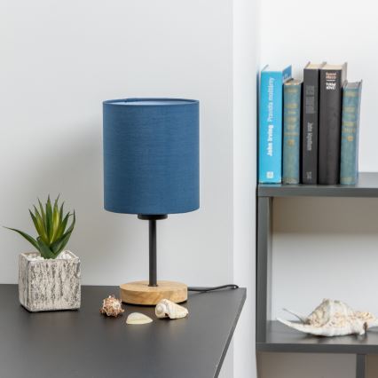 Brilagi - Eπιτραπέζιο φωτιστικό NUBILA WOOD 1xE27/25W/230V δρυς/σκούρο μπλε