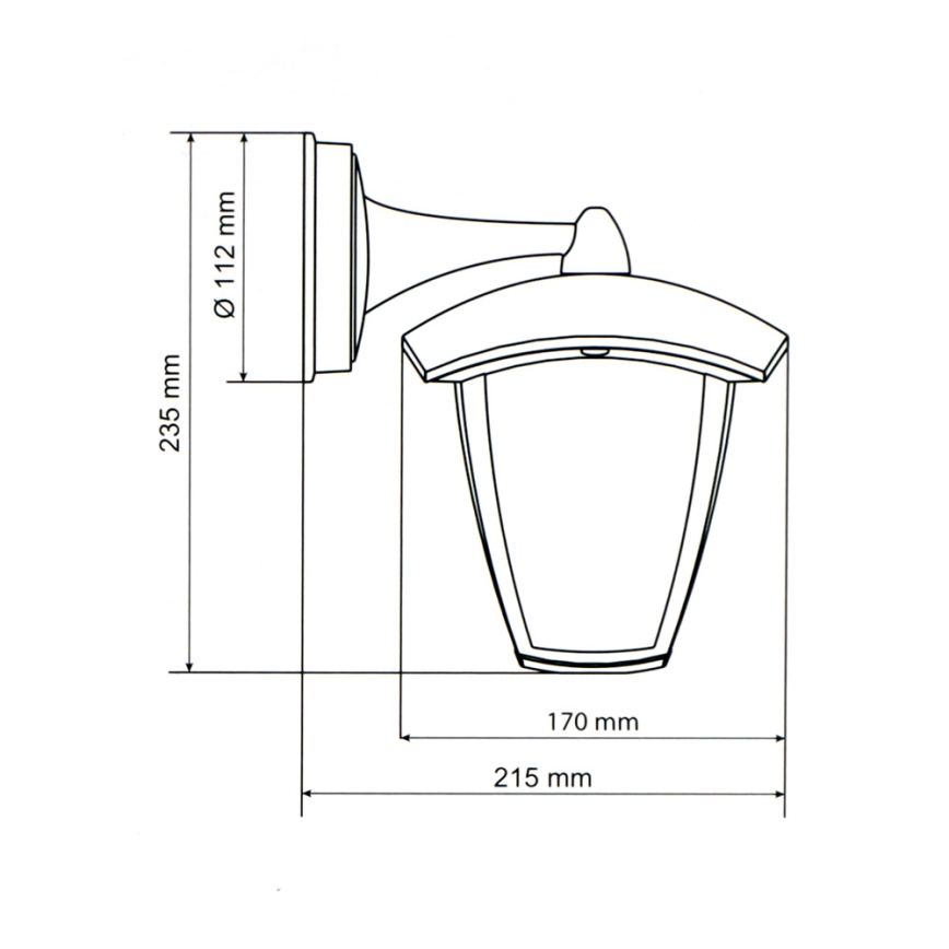 Brilagi - Φανάρι LED τοίχου LUNA 1xE27/60W/230V IP44