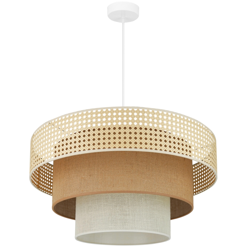 Brilagi - Φωτιστικό οροφής με καλώδιο CEDAR LUNETA 1xE27/15W/230V διάμ. 60 εκ. ρατάν/καφέ/κρεμ