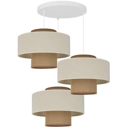 Brilagi - Φωτιστικό οροφής με καλώδιο DALLAS 3xE27/15W/230V καφέ/κρεμ/λευκό