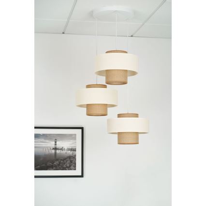 Brilagi - Φωτιστικό οροφής με καλώδιο DALLAS 3xE27/15W/230V καφέ/κρεμ/λευκό