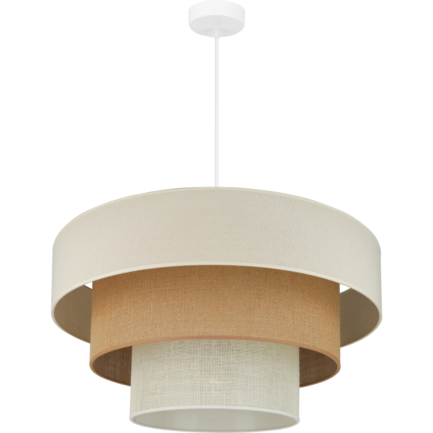 Brilagi - Φωτιστικό οροφής με καλώδιο DENVER LUNETA 1xE27/15W/230V διάμ. 60 εκ. μπεζ/καφέ/κρεμ