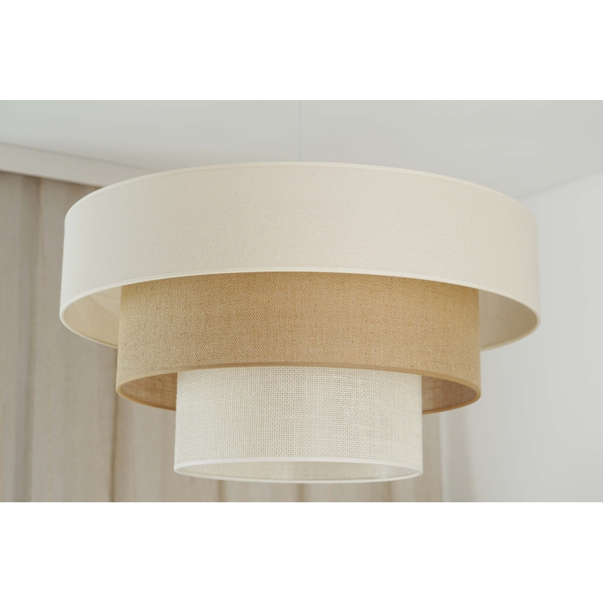 Brilagi - Φωτιστικό οροφής με καλώδιο DENVER LUNETA 1xE27/15W/230V διάμ. 60 εκ. μπεζ/καφέ/κρεμ