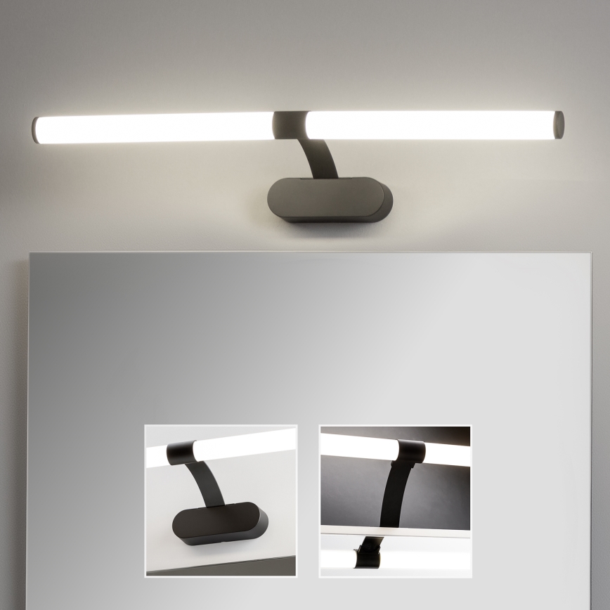 Brilagi - Φωτιστικό καθρέφτη μπάνιου LED 2 σε 1 TUBEO LED/8W/230V 60 cm IP44 μαύρο