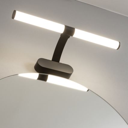 Brilagi - LED φωτισμός καθρέφτη μπάνιου 2 σε 1 TUBEO LED/6W/230V 40 cm IP44 μαύρο