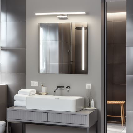 Brilagi - Φωτισμός καθρέφτη μπάνιου LED 3-σε-1 VESTRA LED/12W/230V 60 cm IP44 γυαλιστερό χρώμιο