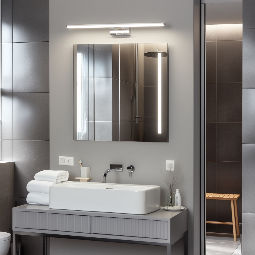 Brilagi - Φωτισμός καθρέφτη μπάνιου LED 3-σε-1 VESTRA LED/12W/230V 60 cm IP44 γυαλιστερό χρώμιο