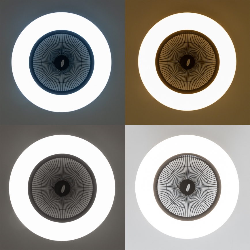 Brilagi - LED Dimmable φωτιστικό με ανεμιστήρα AURA LED/38W/230V 3000-6000K μαύρο + τηλεχειριστήριο