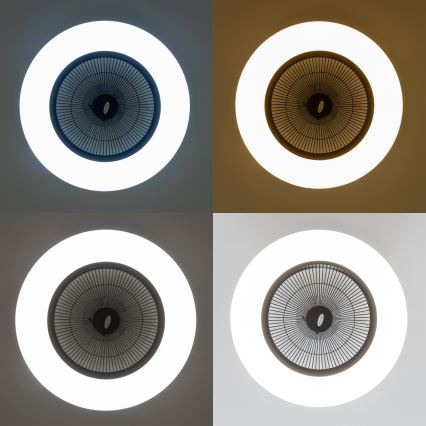 Brilagi - LED Dimmable φωτιστικό με ανεμιστήρα AURA LED/38W/230V 3000-6000K μαύρο + τηλεχειριστήριο