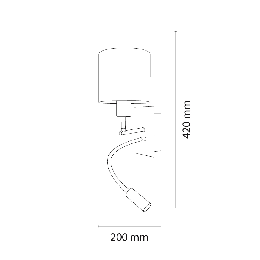 Brilagi - LED εύκαμπτο επιτοίχιο φωτιστικό BOBO 1xE27/25W/230V + LED/3W ματ χρώμιο/ροζ