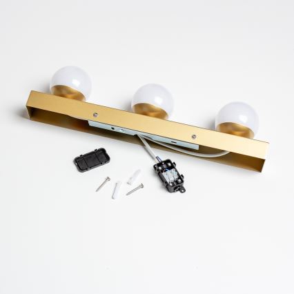 Brilagi - LED φωτιστικό καθρέφτη για μπάνιο HOLLYWOOD 3xLED/3W/230V 39 cm IP44 χρυσό