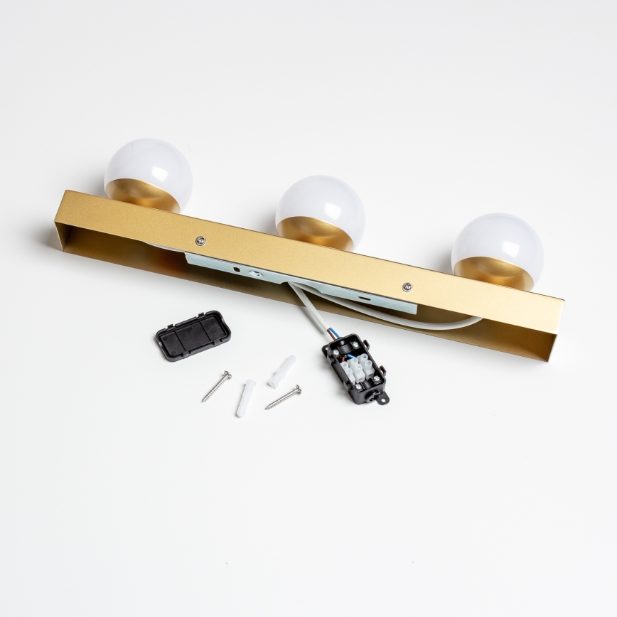 Brilagi - LED φωτιστικό καθρέφτη για μπάνιο HOLLYWOOD 3xLED/3W/230V 39 cm IP44 χρυσό