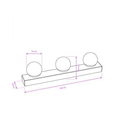 Brilagi - LED φωτιστικό καθρέφτη για μπάνιο HOLLYWOOD 3xLED/3W/230V 39 cm IP44 χρυσό